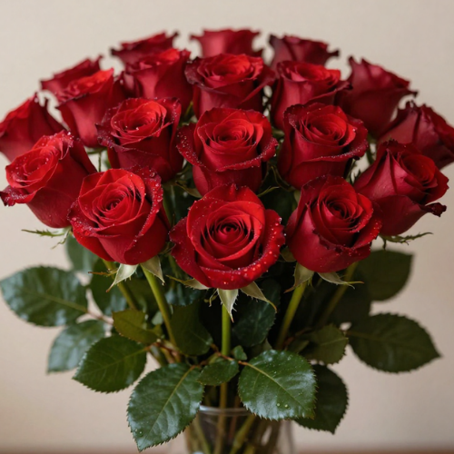 Elegant Red Rose Vase Arrangement