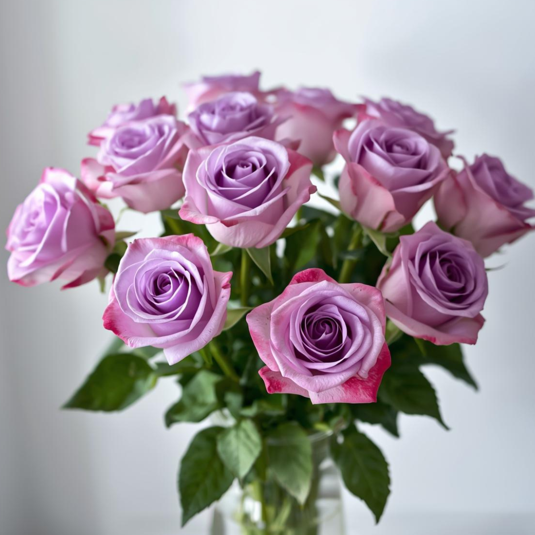 Elegant Purple Rose Vase Arrangement