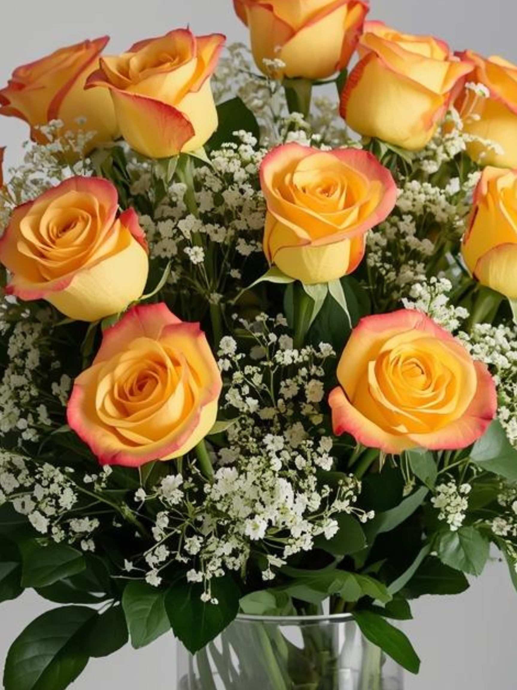 Luxury Yellow Rose Vase Arrangement