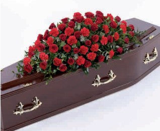 Forever Remembered Red Casket Spray